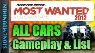 NFS: Most Wanted 2012 Cars | All Cars Gameplay Unlocked In-Game List | All Stats