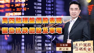 萬四整理盤個股表現 留意抗跌個股及車電｜大戶羅盤籌碼動能 ｜謝宗霖 (圖)