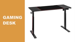 RGB Lighting Sit-Stand Gaming Desk with Creative Control Panel 