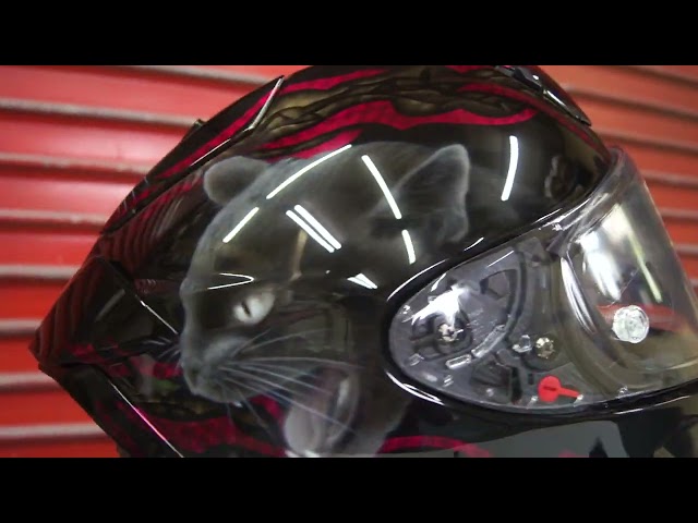 カスタムペイント　SHOEI X-fifteenにシルバーリーフとエアブラシのコラボペイント