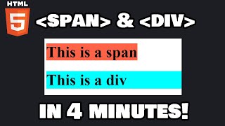 Learn HTML span &amp; div in 4 minutes! 🏁
