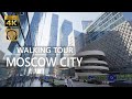 Moscow City - Walking Tour - Skyscrapers - Russia 4K🎧 Summer Day City Walk With Real Ambient Sounds