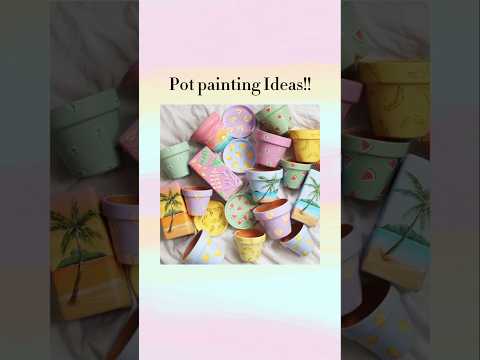 Pot painting ideas!!✨️🌷Pt.1 #aesthetic #shorts