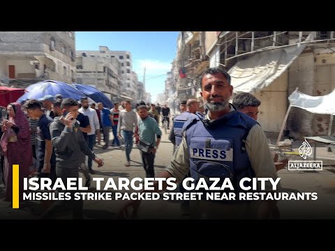 At least 23 killed as Israeli missiles strike packed Gaza City street near restaurants