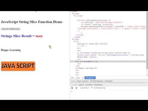 Strings Slice Method In Javascript Demo