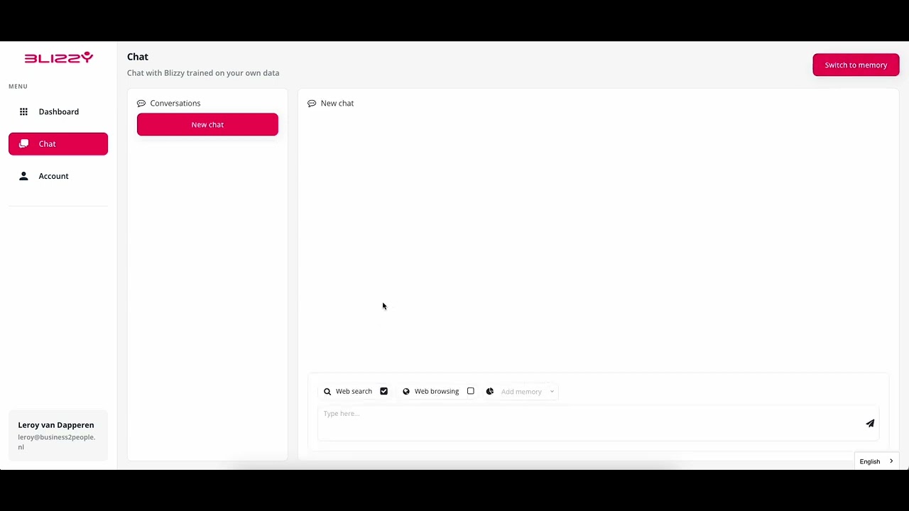 How the chat function works in Blizzy AI
