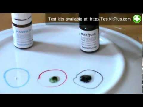 Ecstasy (MDMA) Test Kit Demo - Reactions With Three Tests (Marquis, Mecke, Mandelin)