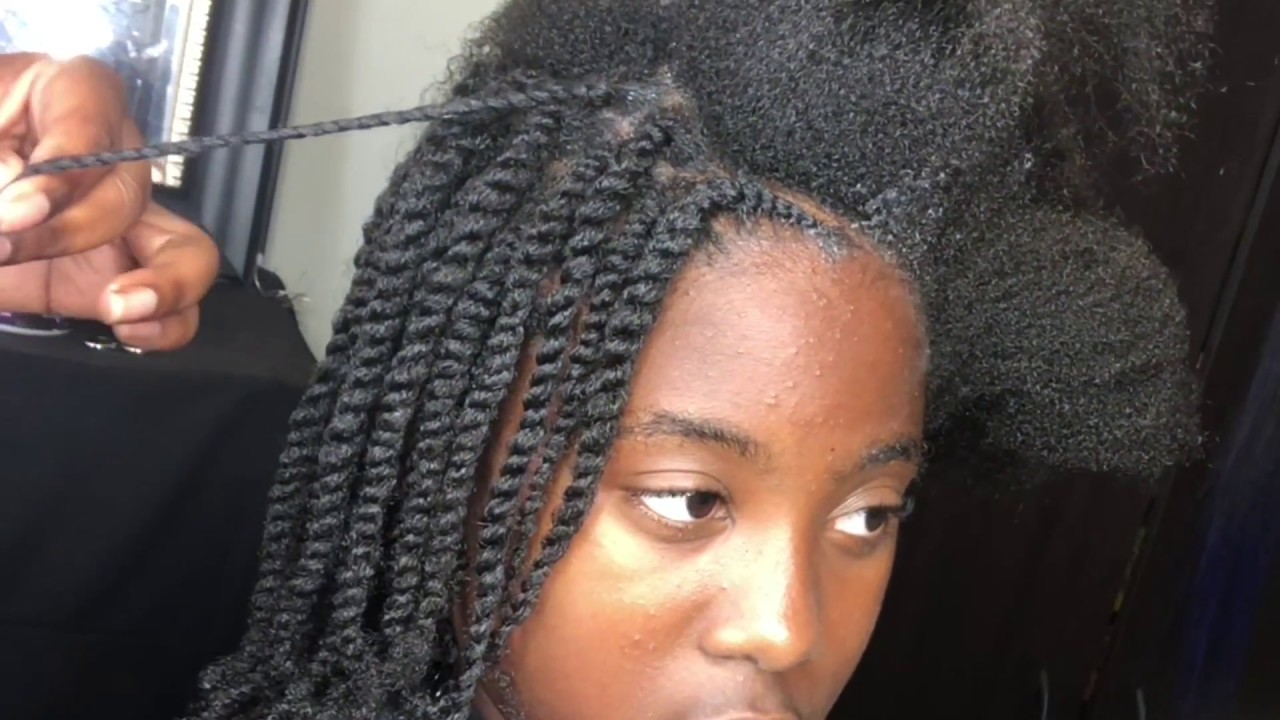 Two Strand Twist On Blown Out Natural Hair Vtomb