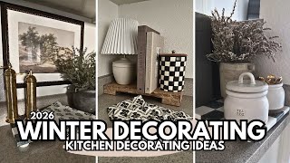 COZY WINTER KITCHEN DECORATE WITH ME❄️ | Neutral Decorating Ideas