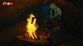 Camping in a Pristine Cave | Only the Sound of the Fire Warms the Soul (No AI)
