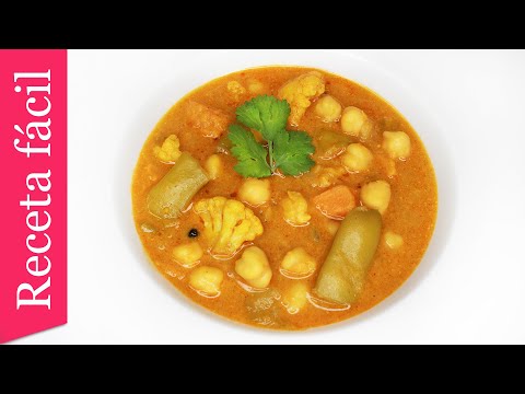 Curry de verduras y garbanzos, guiso vegano | Receta casera y fácil