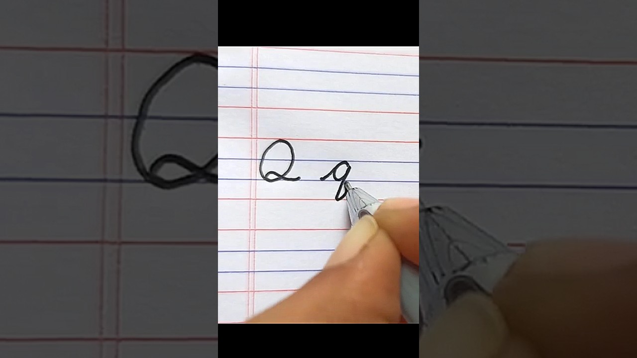 How to write letter Q in capital and small cursive writing #handwriting #cursivewriting