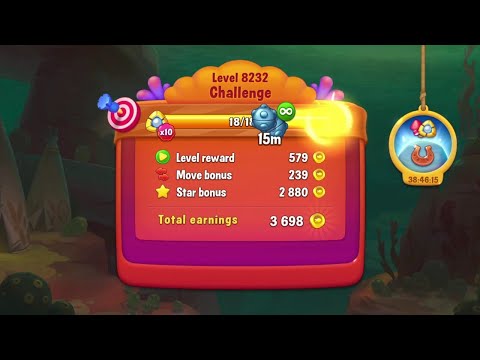 @Fishdom Win Strikes Level 8231 - Special Level 8232 Challenge. Got Many Rewards. FREE 15Min Bomb.
