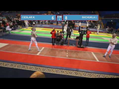 T32. SHCHUKLA Iryna (TUR) - CIESLAR Karolina (POL). Sabre women.