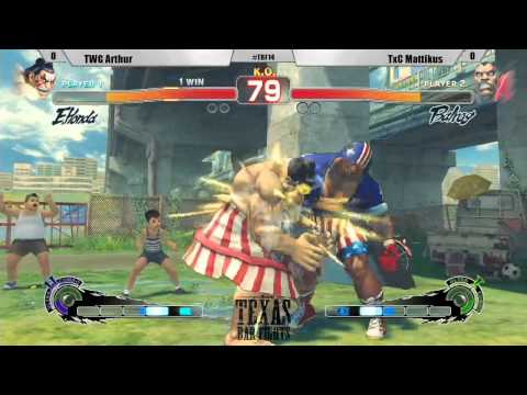 TWG Arthur vs TxC Mattikus - Super Street Fighter IV AE 2012 (Texas Bar Fights Round XIV)