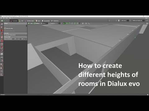 How to create different heights of rooms in Dialux evo