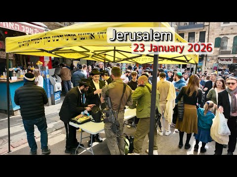Friday, Jerusalem ambience, January 23rd. The Mahane Yehuda Market is about to welcome Shabbat.