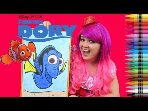 Coloring Dory Finding Dory Disney Pixar GIANT Coloring Book Page Crayola Crayons | KiMMi THE CLOWN Video