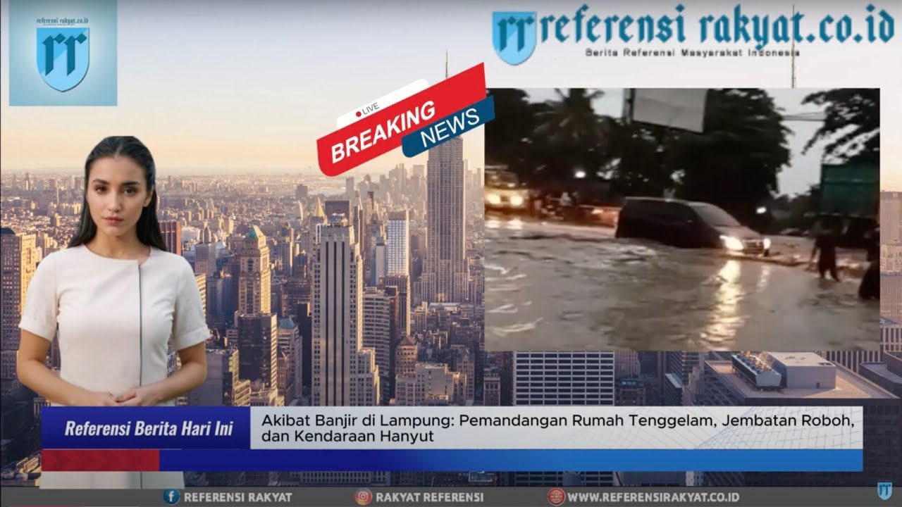 Akibat Banjir di Lampung: Pemandangan Rumah Tenggelam, Jembatan Roboh, dan Kendaraan Hanyut