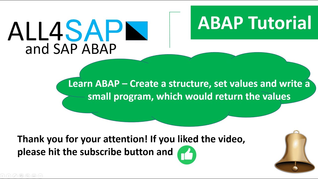 SAP ABAP Tutorial - Creating a structure, set values and return over write and executing the program