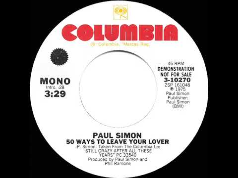 1976 Paul Simon - 50 Ways To Leave Your Lover (mono radio promo 45)