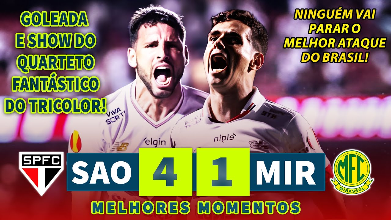GOLEADA E SHOW DO QUARTETO FANTÁSTICO | São Paulo 4 x 1 Mirassol | Melhores Momentos | Paulistão