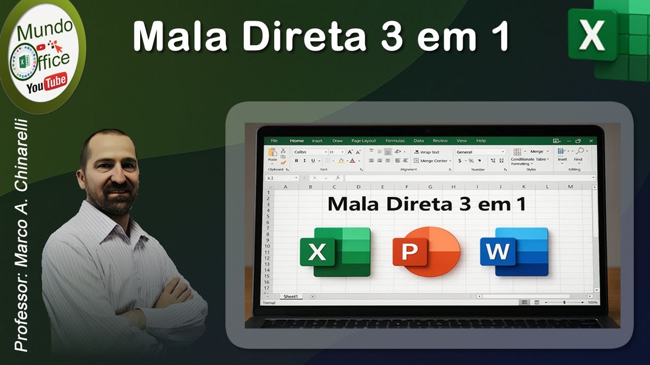 Como criar uma mala direta 3 em 1 com  Excel, Power Point e Word | #mundooffice