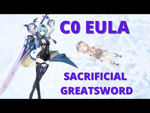 Testing C0 Eula with level 70 Sacrificial Greatsword (feat Diona)