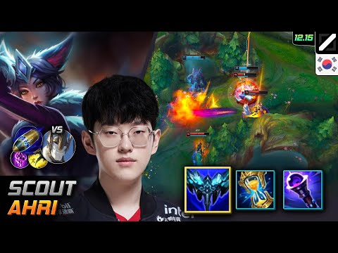 Scout Mid Ahri Everfrost First Strike - Scout Ahri Match Highlight - LOL KR 12.15