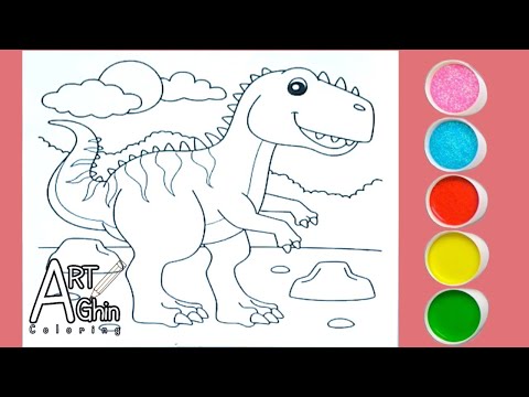 How to Coloring T-Rex ❤ | Cute T-Rex Dinosaurs For Kids & Toddlers | Let's Coloring together