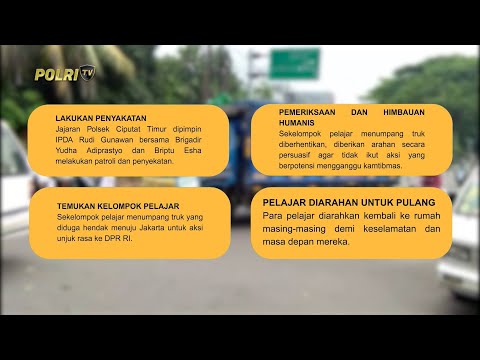 INFOGRAFIS KRONOLOGIS POLSEK CIPUTAT TIMUR CEGAH PELAJAR IKUT UNJUK RASA