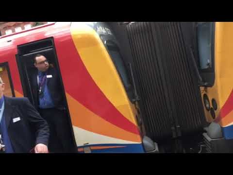 12:04 South Western Railway Service to Weymouth arrives at Bournemouth from London Waterloo.