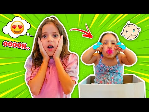 Jessica e Maria Clara em uma História engraçada de uma Bebê encontrada na caixa ‐ طفل في الصندوق