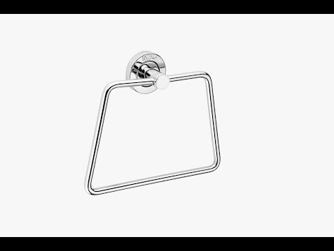 Square Silver Stainless Steel Towel Half Ring, For Home