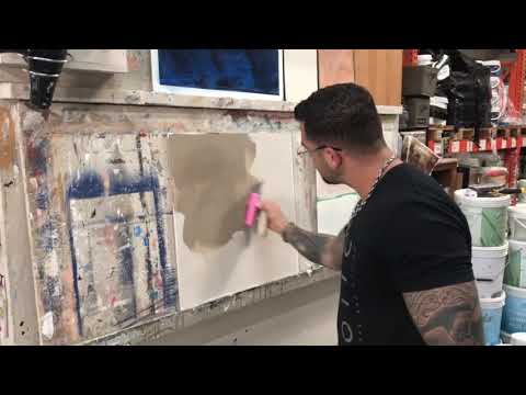 Venetian plaster Custom brown Marmorino with gold and silver wax!!