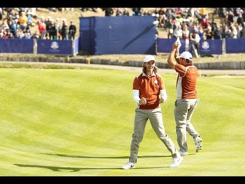 Best Shots from Tommy Fleetwood & Francesco Molinari vs Tiger Woods & Patrick Reed | 2018 Ryder Cup