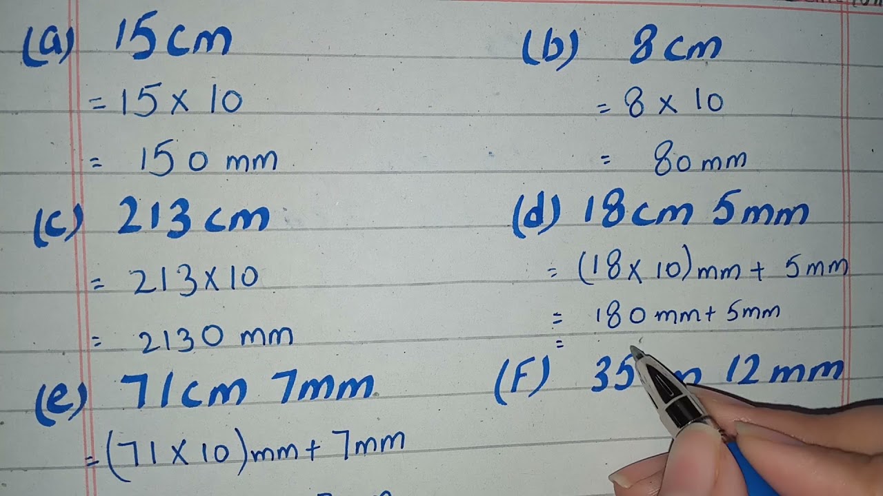 Convert 18cm 5mm to mm, Convert 35cm 12mm to mm