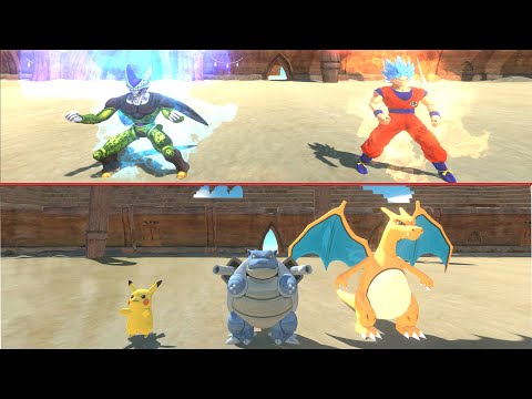 TEAM POKEMON VS TEAM DRAGON BALL AT THE ARENA - Animal Revolt Battle Simulator