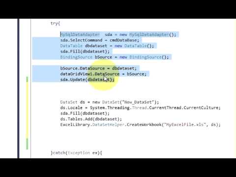 C Tutorial 29 How to Export Data from Database To Excel File By using C