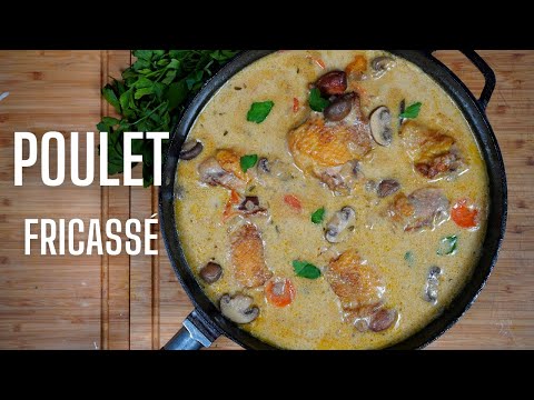 POULET FRICASSÉ AUX CHAMPIGNONS -- Facile et rapide