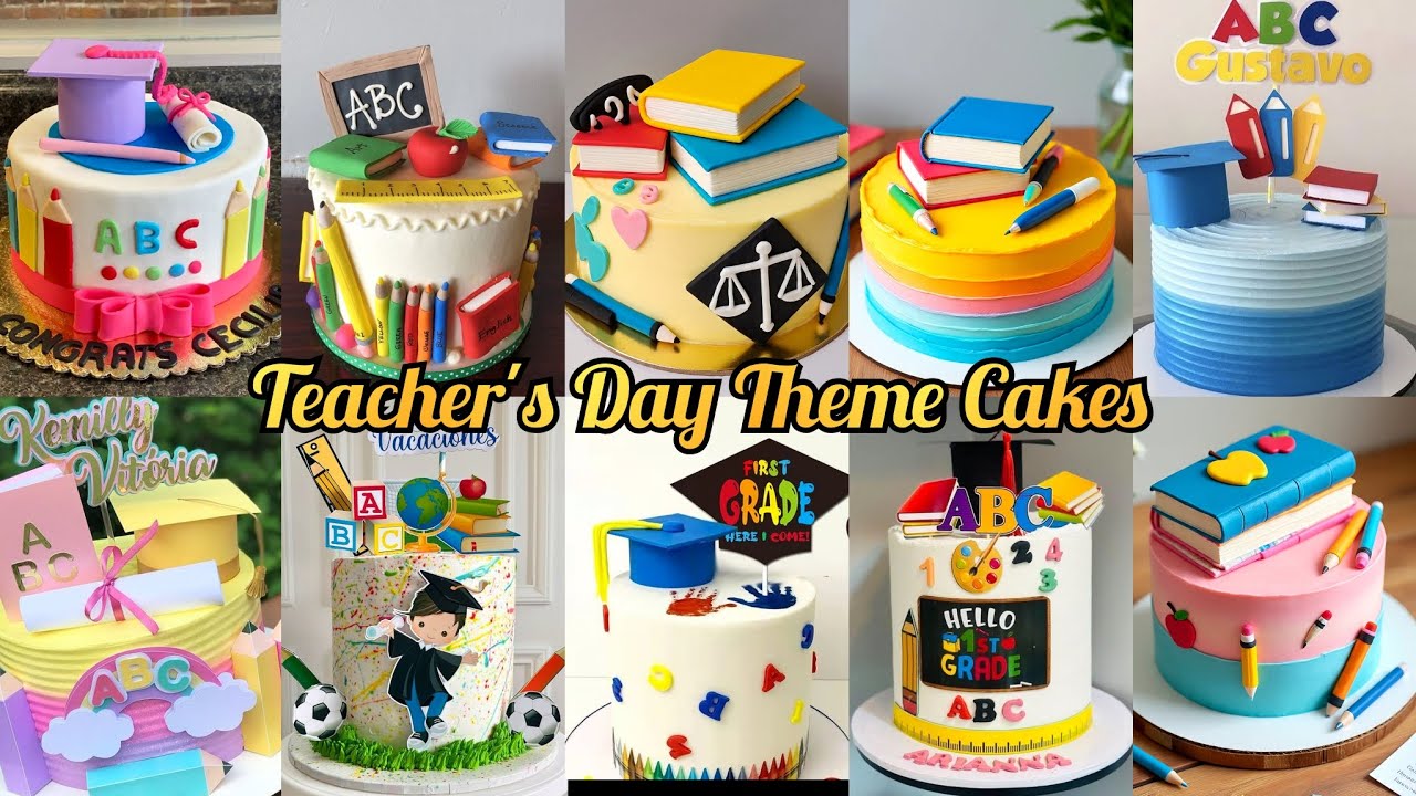 Teacher's Day Theme Birthday Cake Design/Teacher's Birthday Cake Decorating ldeas/Teacher's Day 2025