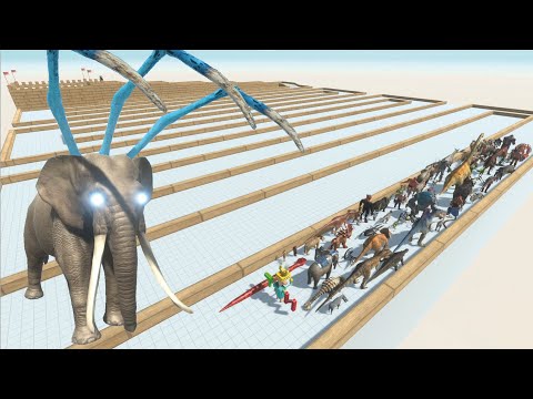 ESCAPE FROM ALIEN ELEPHANT - LAST SURVIVOR - ZIGZAG COURSE - ARBS - Animal Revolt Battle Simulator