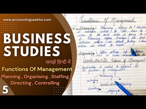 Functions Of Management | Planning | Organising | Staffing | Directing | Controlling || In Hindi ||