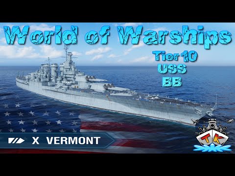 Vermont USS/BB/T10 angeschaut in World of Warships auf Deutsch