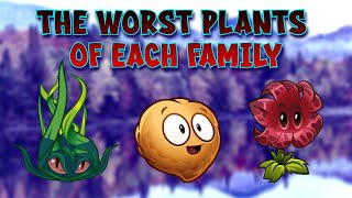 The WORST Plant of Every Family | Plants VS Zombies 2