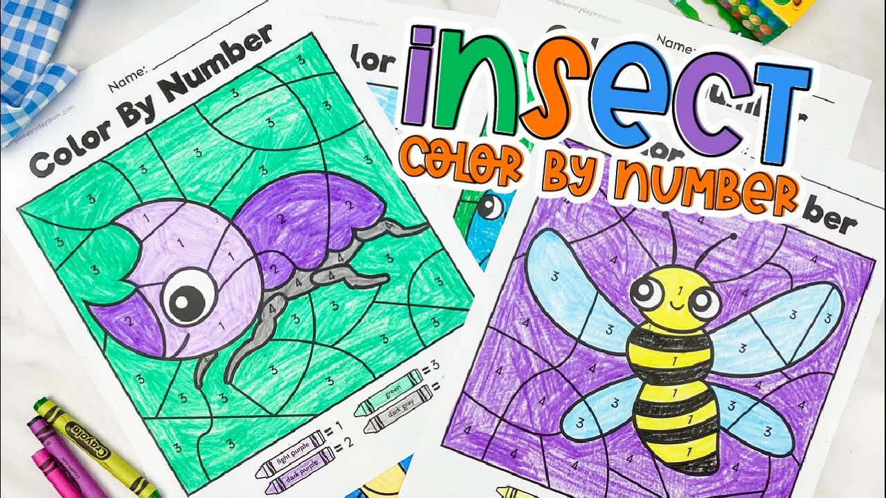 Bug Color By Number Printables