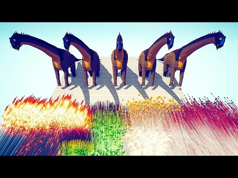 5x BRACHIOSAURUS vs 5x EVERY GOD - Totally Accurate Battle Simulator TABS