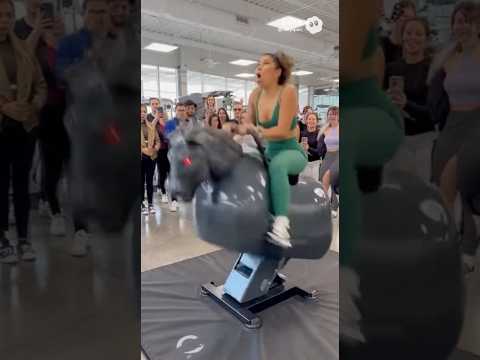 Gym Rodeo Machine Freaks Out! Crowd Loses It 😂🐴