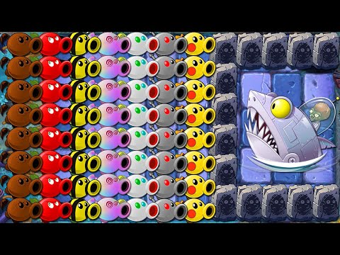 All Pea Plants Power-Up vs Big Wave Beach Final Boss - Plants vs Zombies 2 Mod