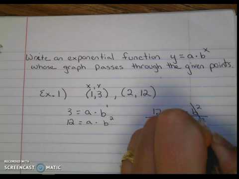 Writing an exponential function given two points on...